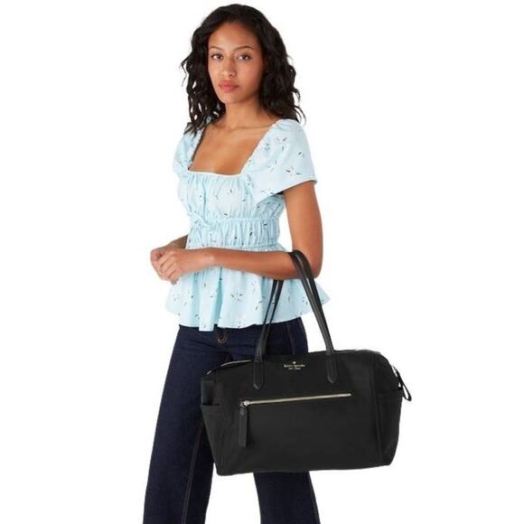 Kate Spade Chelsea Nylon Weekender in Black - Picture 2 of 16